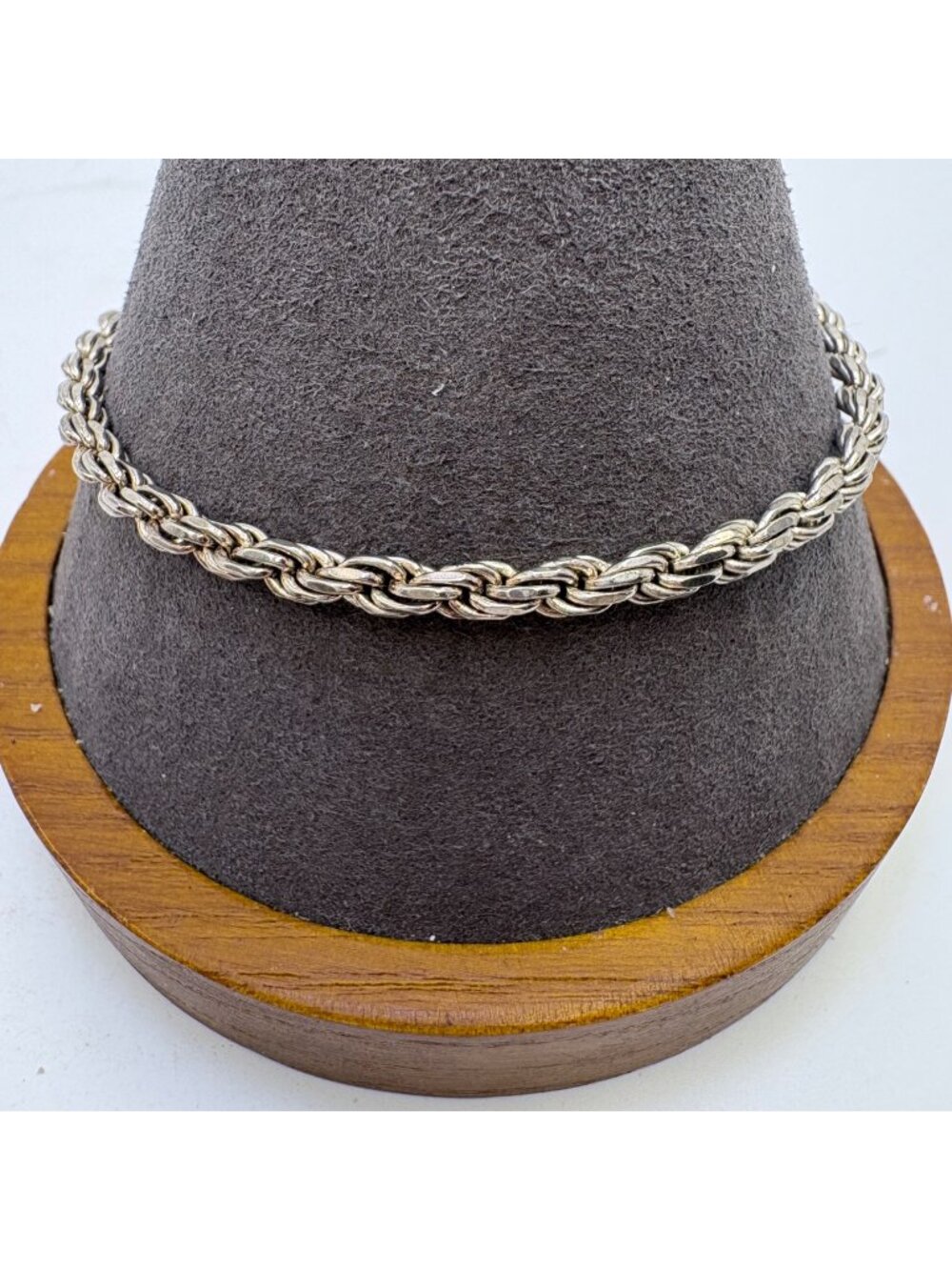 Rope Chain Bracelet Lobster Clasp 925 Sterling Silver 8.25" Length